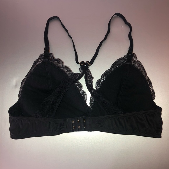 Black silk and lace bra / lingerie - Picture 4 of 7